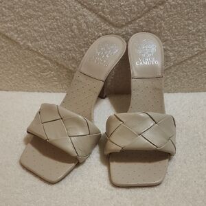 Vince Camuto Cream Woven Heels